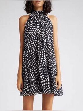 Staud Marlowe Polka Halter Mini Dress